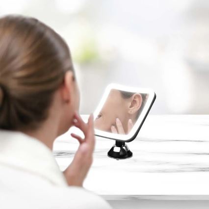 Косметическое зеркало со светодиодной подсветкой LED/3,2W/4,5V 3xAA IP44