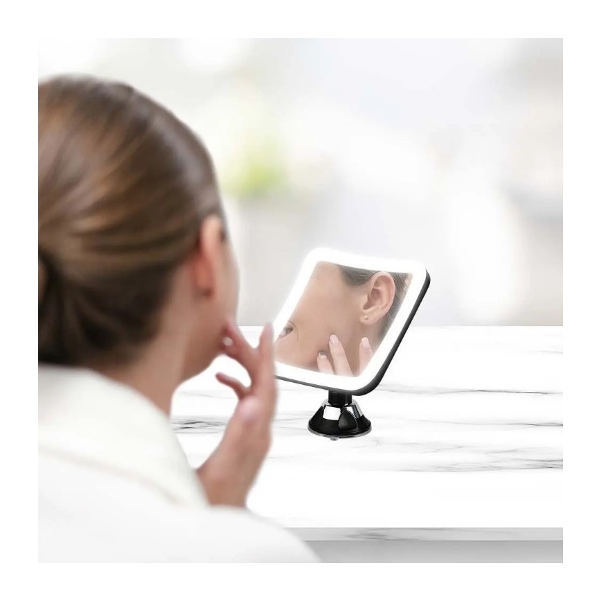 Косметическое зеркало со светодиодной подсветкой LED/3,2W/4,5V 3xAA IP44