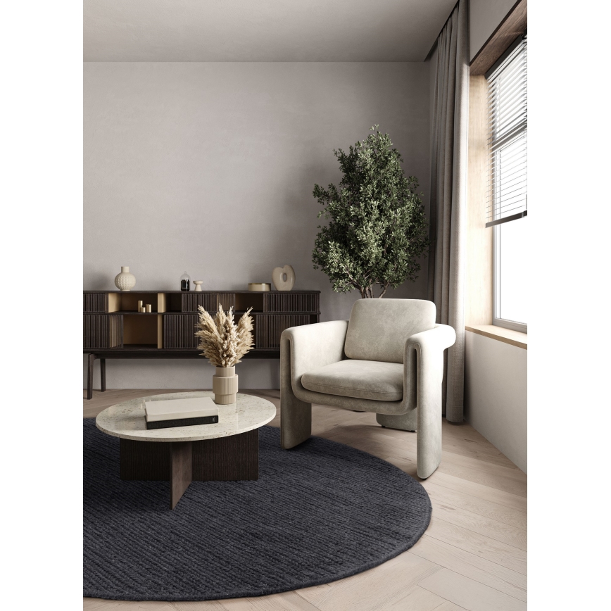 Ковёр FIR WOOL 160 см 2600 г/м2 антрацит/натуральный