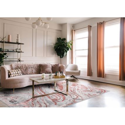 Ковер STONE 80x140 см розовый/серый