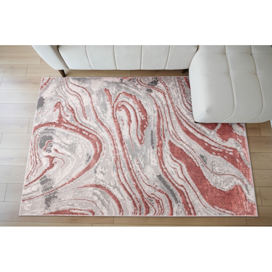 Ковер STONE 80x140 см розовый/серый