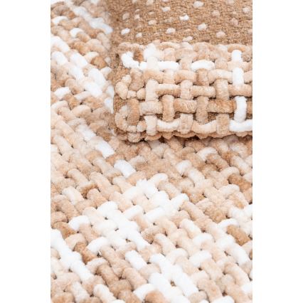 Коврик для ванной BELWEDER 60x100 cm бежевый/белый