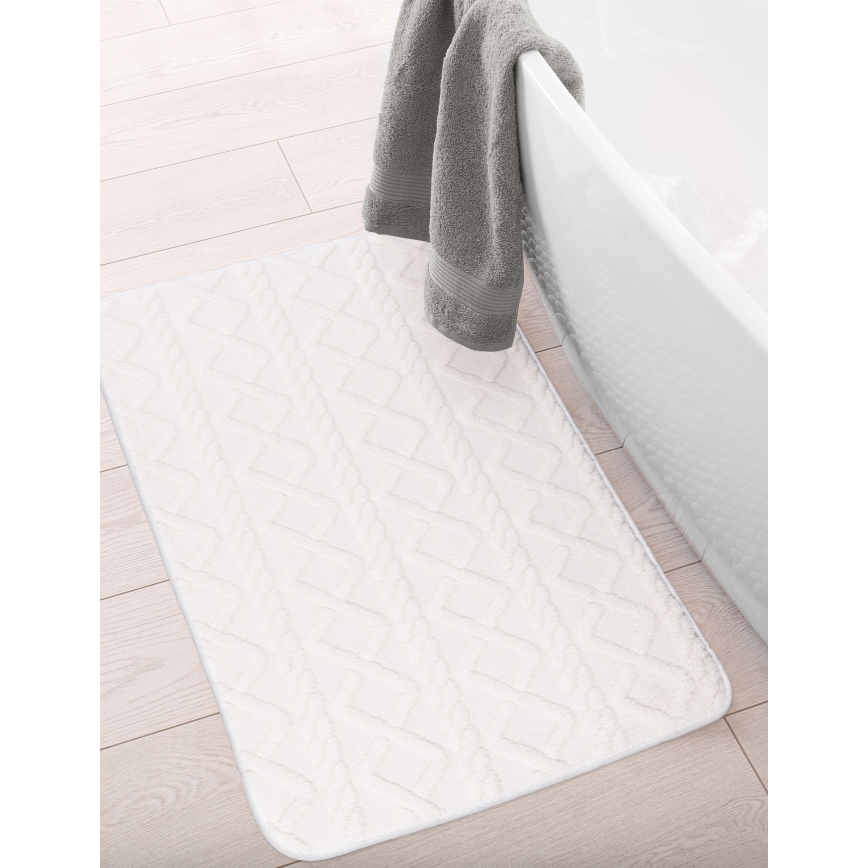 Коврик для ванной NEW STYLE 3D 60×90 см кремовый