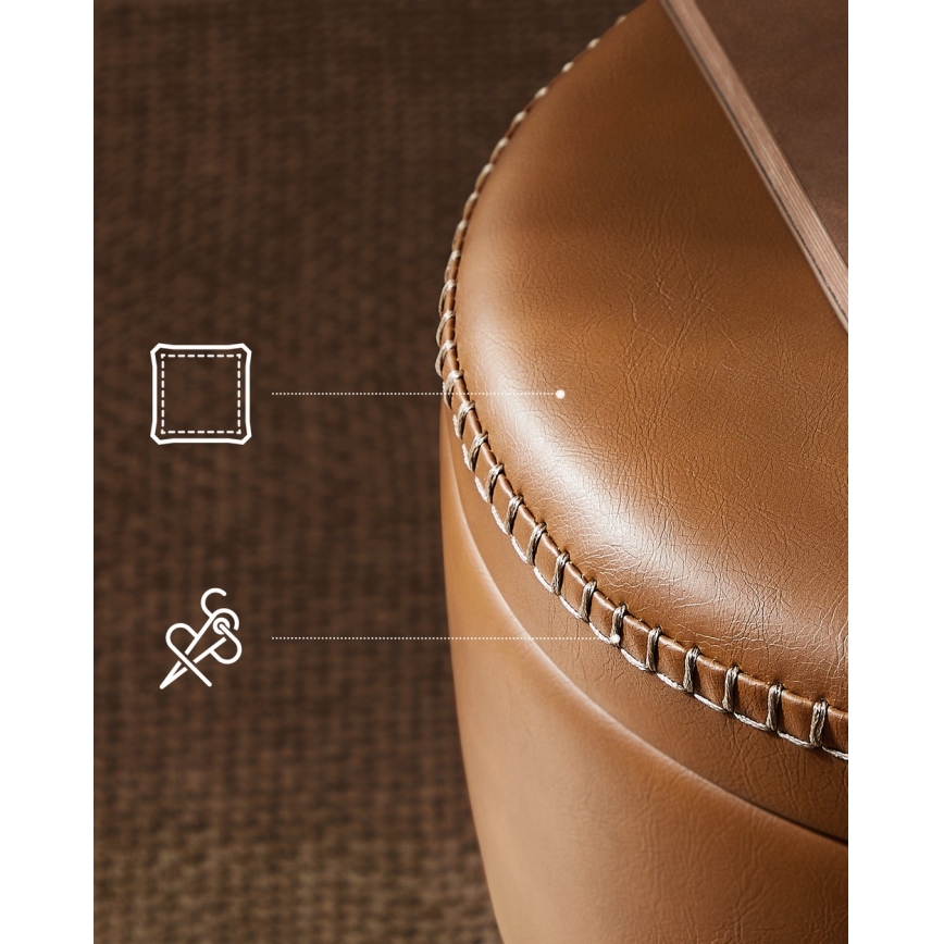 Кожаный пуф CORE коньячный