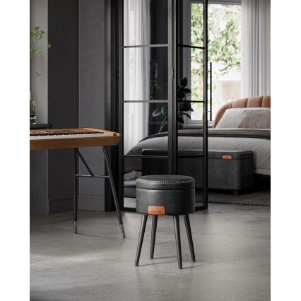 Кожаный табурет CORE чёрный