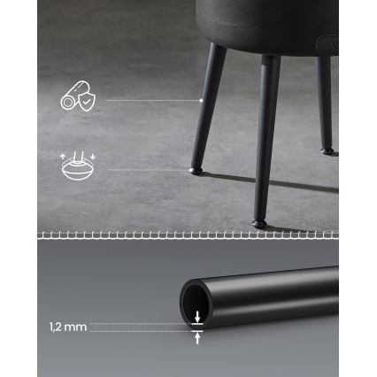 Кожаный табурет CORE чёрный