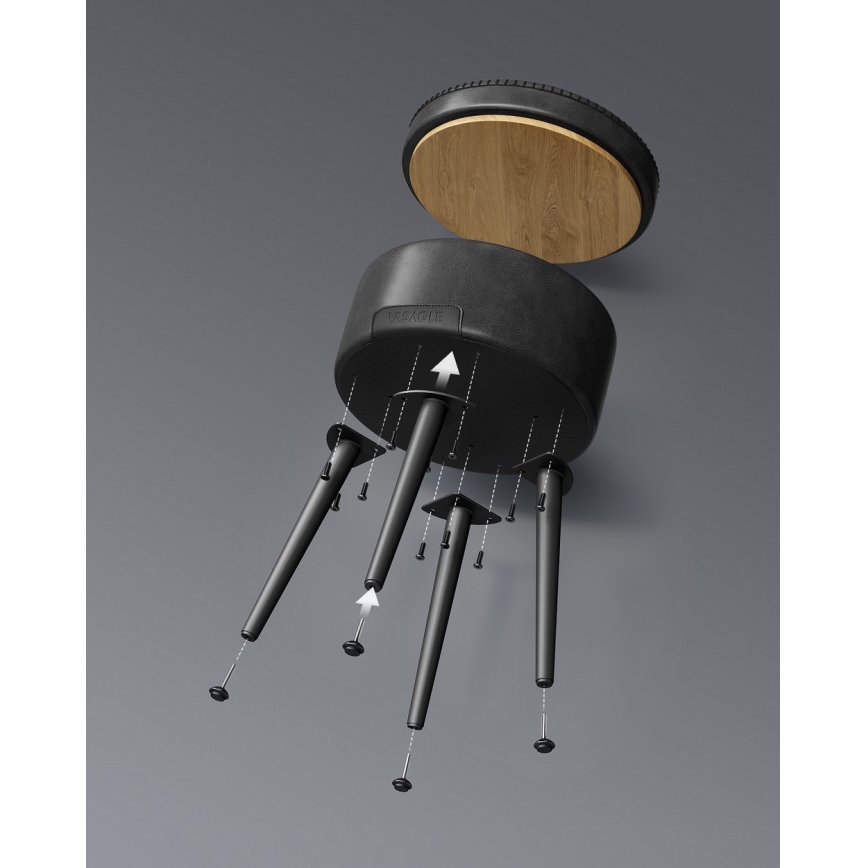 Кожаный табурет CORE чёрный