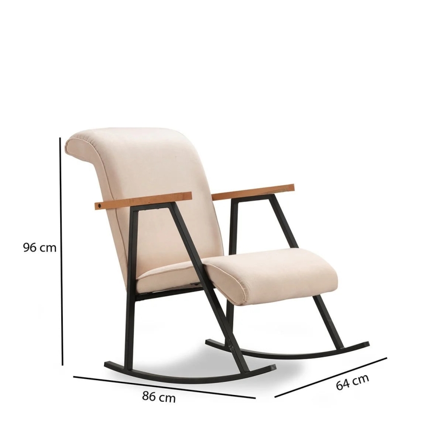 Кресло-качалка LUNI, кремовое