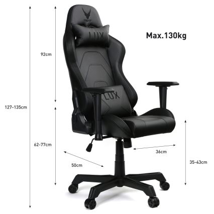 Крісло геймерське VARR Lux з LED RGB підсвіткою + дистанційне керування чорний