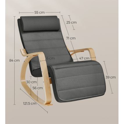 Крісло-гойдалка RESTLY темно-сіре