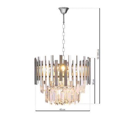 Кришталева люстра на ланцюгу ASPEN 6xE14/40W/230V