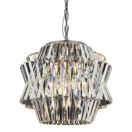 Кришталева люстра на ланцюгу CROWN 12xE14/40W/230V глянцевий хром