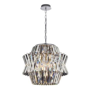 Кришталева люстра на ланцюгу CROWN 12xE14/40W/230V глянцевий хром