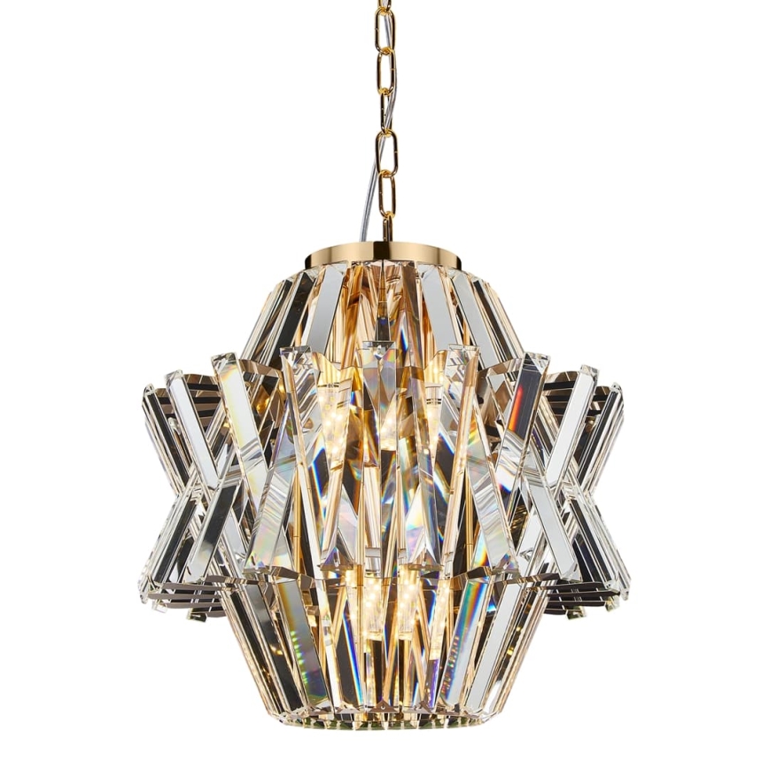 Кришталева люстра на ланцюгу CROWN 4xE14/40W/230V золотий