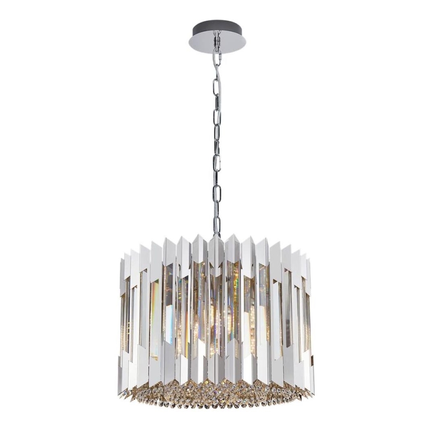 Кришталева люстра на ланцюгу RITZ 7xE14/40W/230V глянцевий хром