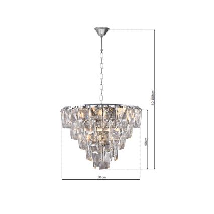 Кришталева люстра на ланцюжку CHELSEA 6xE14/40W/230V