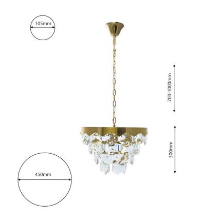 Кришталева люстра на ланцюжку GRACE 6xE14/40W/230V