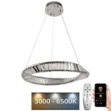 Кришталева підвісна LED люстра з регулюванням яскравості LED/40W/230V 3000-6500K + пульт дистанційного керування