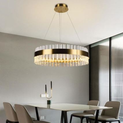 Кришталева підвісна LED люстра з регулюванням яскравості LED/40W/230V 3000-6500K + пульт дистанційного керування
