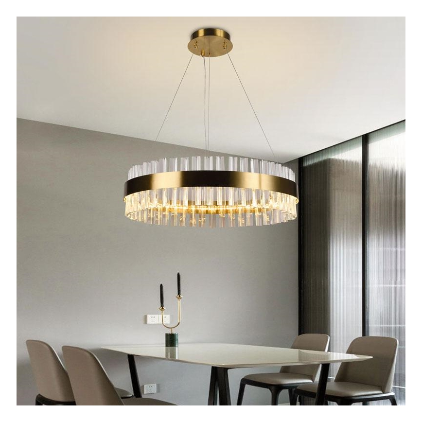 Кришталева підвісна LED люстра з регулюванням яскравості LED/40W/230V 3000-6500K + пульт дистанційного керування