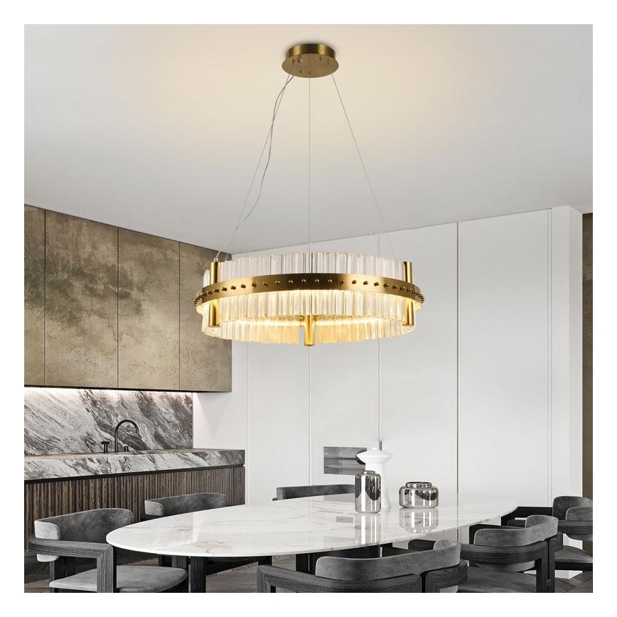 Кришталева підвісна LED люстра з регулюванням яскравості LED/40W/230V 3000-6500K + пульт дистанційного керування