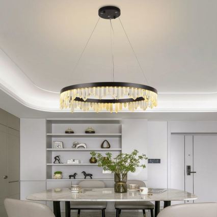 Кришталева підвісна LED люстра з регулюванням яскравості LED/40W/230V 3000-6500K + пульт дистанційного керування