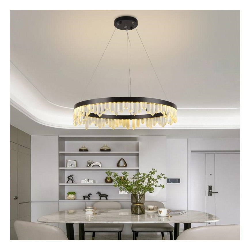 Кришталева підвісна LED люстра з регулюванням яскравості LED/40W/230V 3000-6500K + пульт дистанційного керування