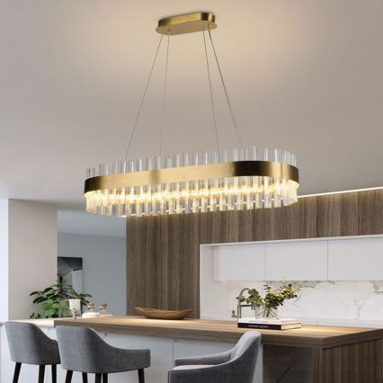 Кришталева підвісна LED люстра з регулюванням яскравості LED/45W/230V 3000-6500K + пульт дистанційного керування