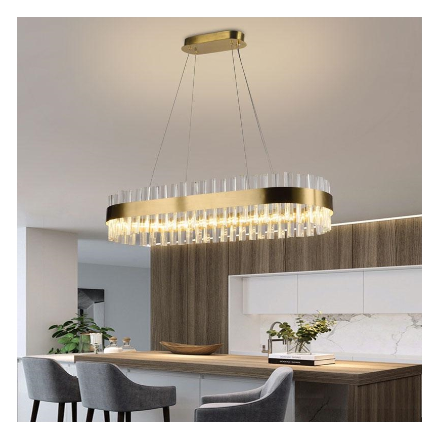 Кришталева підвісна LED люстра з регулюванням яскравості LED/45W/230V 3000-6500K + пульт дистанційного керування