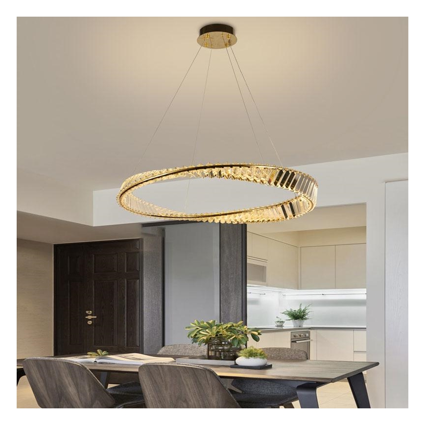 Кришталева підвісна LED люстра з регулюванням яскравості LED/50W/230V 3000-6500K + пульт дистанційного керування