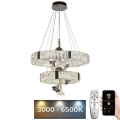 Кришталева підвісна LED люстра з регулюванням яскравості LED/70W/230V 3000-6500K + пульт дистанційного керування