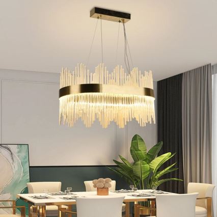 Кришталева підвісна LED люстра з регулюванням яскравості LED/70W/230V 3000-6500K + пульт дистанційного керування