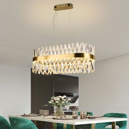 Кришталева підвісна LED люстра з регулюванням яскравості LED/90W/230V 3000-6500K + пульт дистанційного керування