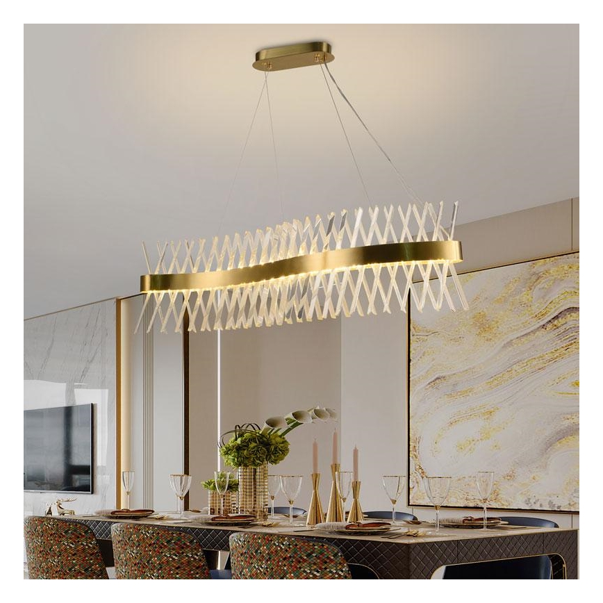 Кришталева підвісна LED люстра з регулюванням яскравості LED/95W/230V 3000-6500K + пульт дистанційного керування