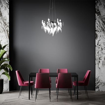 Кришталева підвісна люстра 10xG9/40W/230V чорний