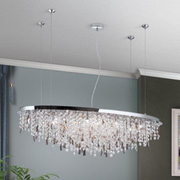 Кришталева підвісна люстра CRYSTALRIVER 21xG9/40W/230V глянцевий хром
