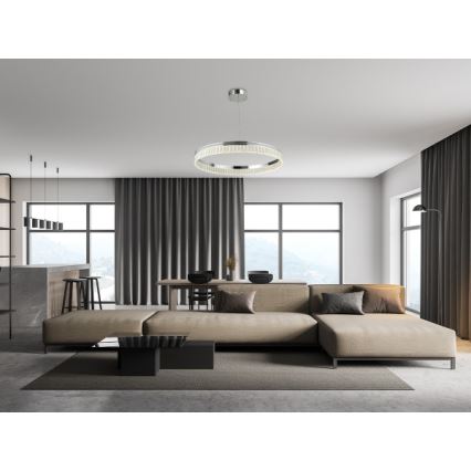 LED-затемнювана кришталева люстра на тросі THALIA LED/55W/230V 3000-6000K, діаметр 80 см + дистанційне керування