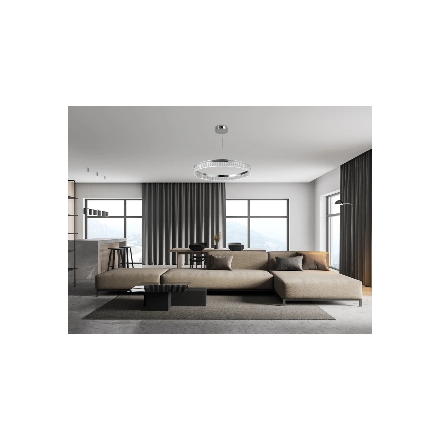 LED-затемнювана кришталева люстра на тросі THALIA LED/55W/230V 3000-6000K, діаметр 80 см + дистанційне керування