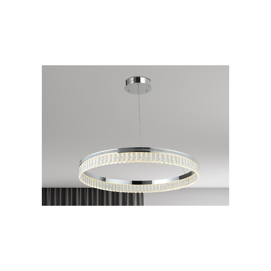 LED-затемнювана кришталева люстра на тросі THALIA LED/55W/230V 3000-6000K, діаметр 80 см + дистанційне керування
