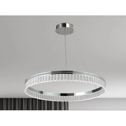 LED-затемнювана кришталева люстра на тросі THALIA LED/55W/230V 3000-6000K, діаметр 80 см + дистанційне керування