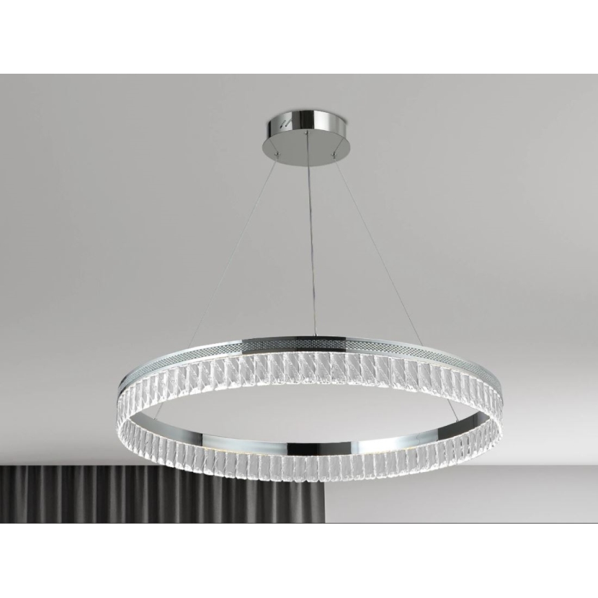 LED-затемнювана кришталева люстра на тросі THALIA LED/55W/230V 3000-6000K, діаметр 80 см + дистанційне керування