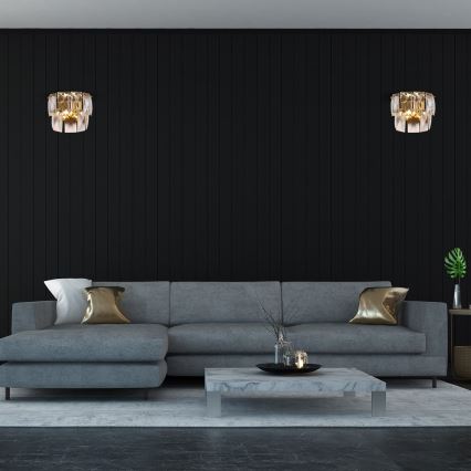 Кришталевий настінний світильник CHELSEA 2xE14/40W/230V золотий