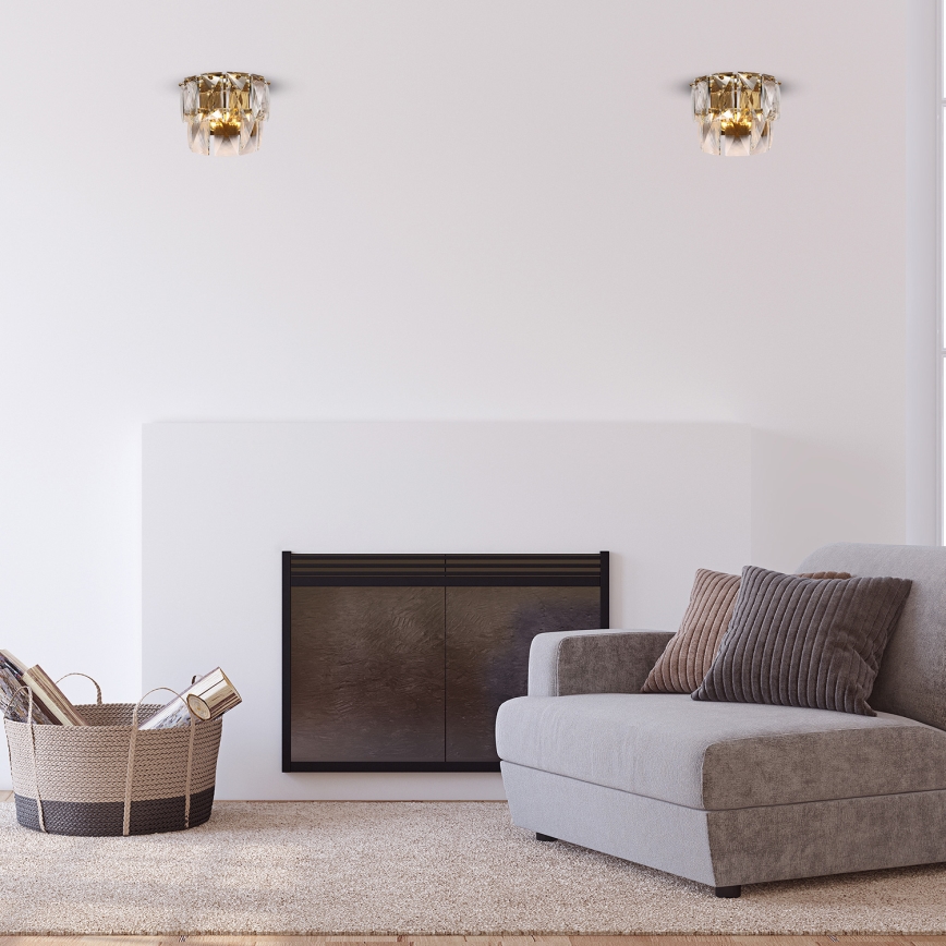 Кришталевий настінний світильник CHELSEA 2xE14/40W/230V золотий