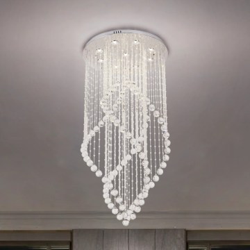 Кришталевий стельовий світильник NAURU LED/30W/230V, діаметр 60 см, блискучий хром + дистанційне керування