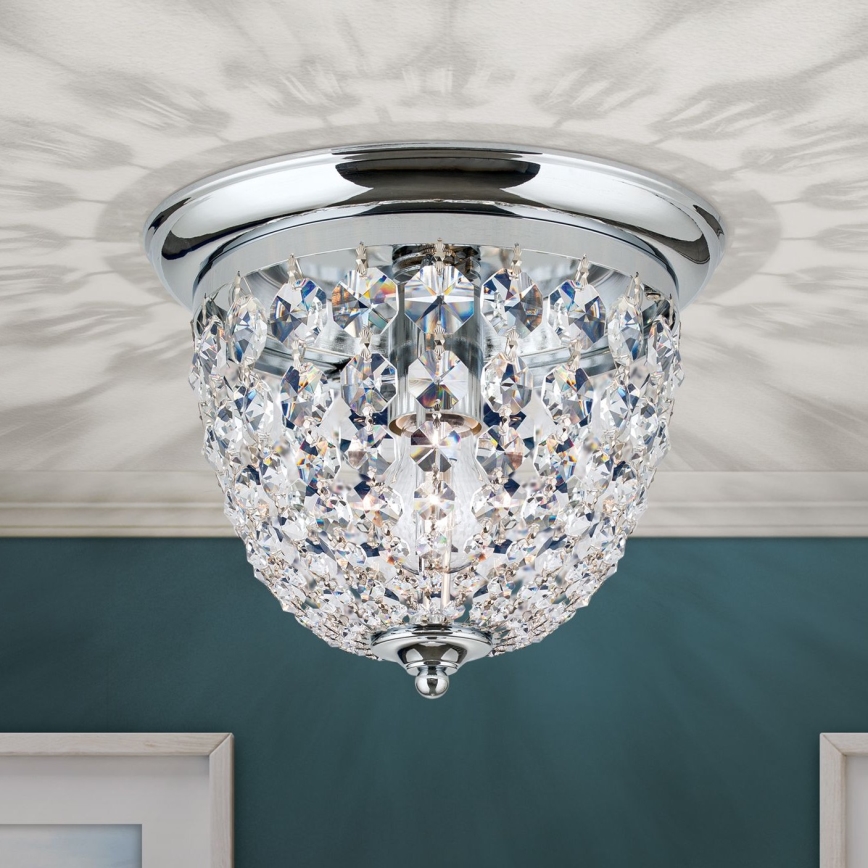 Кришталевий стельовий світильник PLAFOND 1xE27/40W/230V діаметр 26 см глянцевий хром