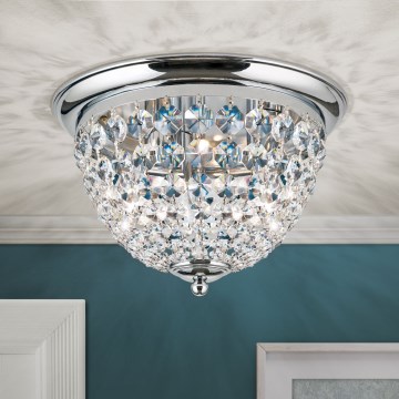 Кришталевий стельовий світильник PLAFOND 3xE27/40W/230V діаметр 35 см глянцевий хром