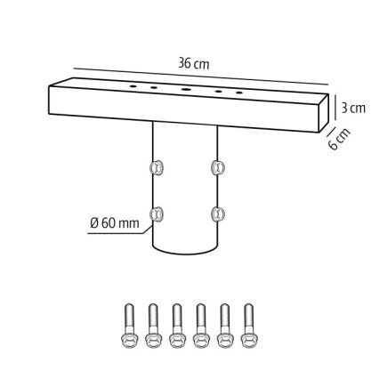 Кронштейн для уличных светильников BASE, Ø 60 мм, черный