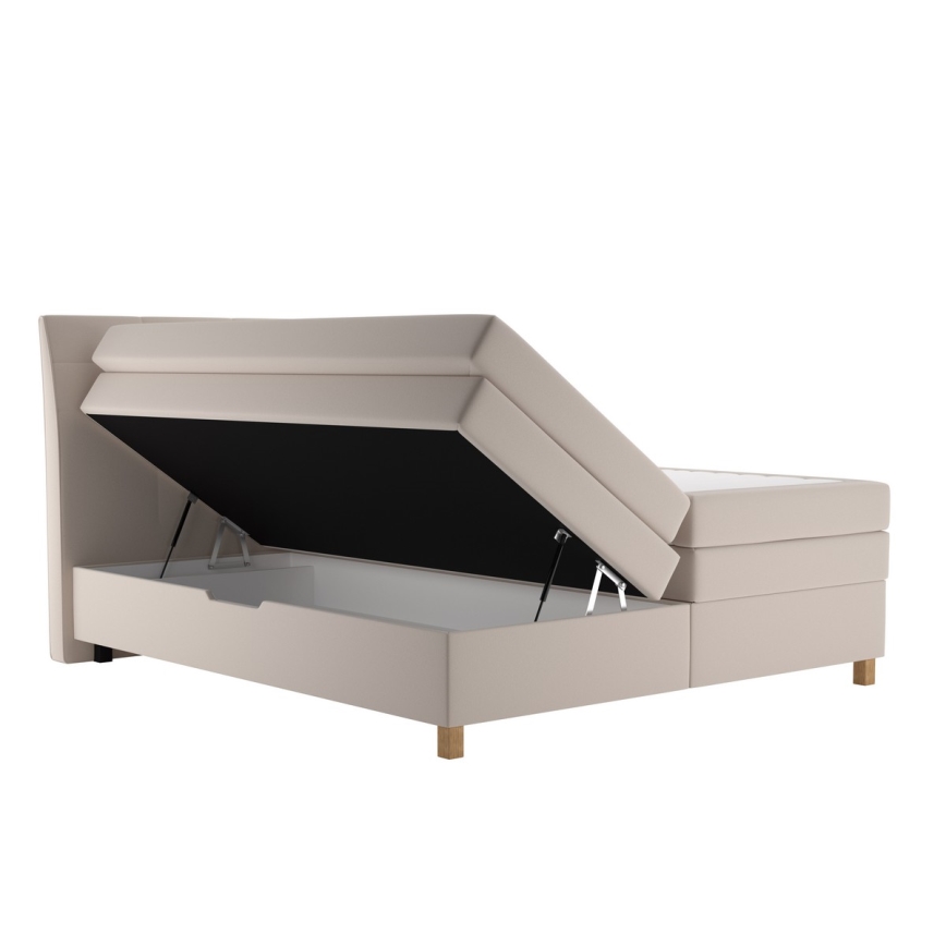 Кровать с коробом и матрасом BEA 180x200 см бежевого цвета