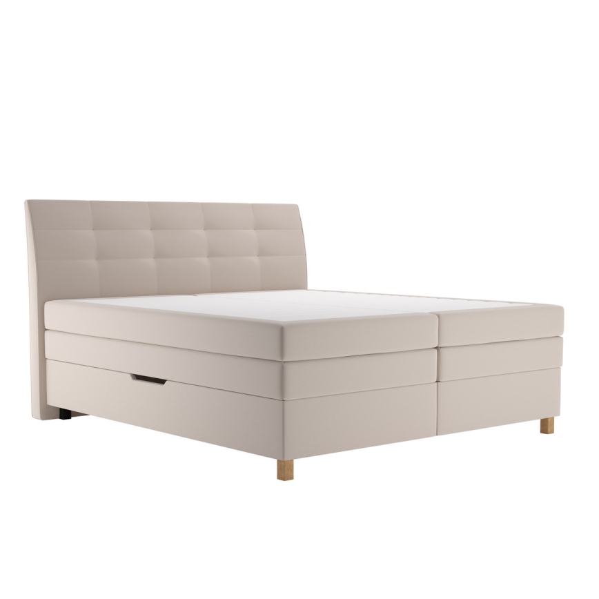 Кровать с коробом и матрасом BEA 180x200 см бежевого цвета