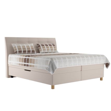 Кровать с коробом и матрасом BEA 180x200 см бежевого цвета